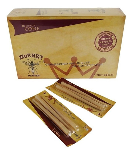 Caja Papel De Liar Conos Hornet King Size Organico X24unds 