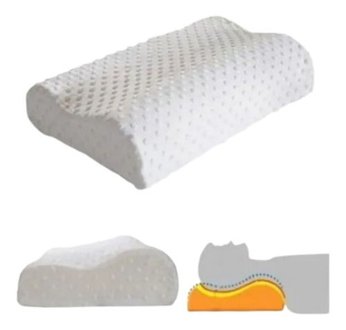 2 Almohadas Memory Pillow Ortopédicas Indeformable Con Aloe Color Blanco
