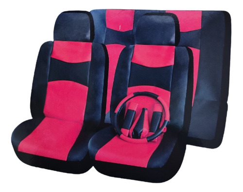 Cubre Asiento Ecocuero Cinturón Volante Cubre Palanca 12pcs