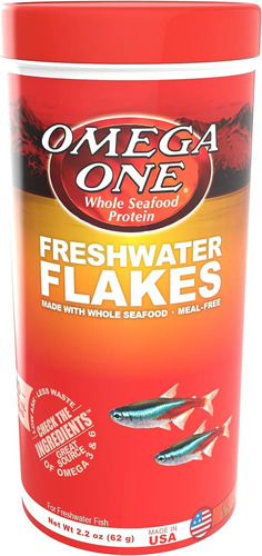 Alimento Omega One Freshwater Flakes, 62 Gr Hojuelas