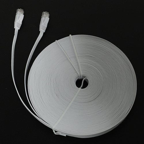 Cabo Ethernet Cat 6 De 100 Pés (30 Metros) Plano, Fino, Long