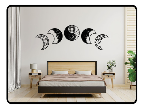 Cuadro Decorativo Fases Lunares Yin Yang 35cm. - Fibroplus