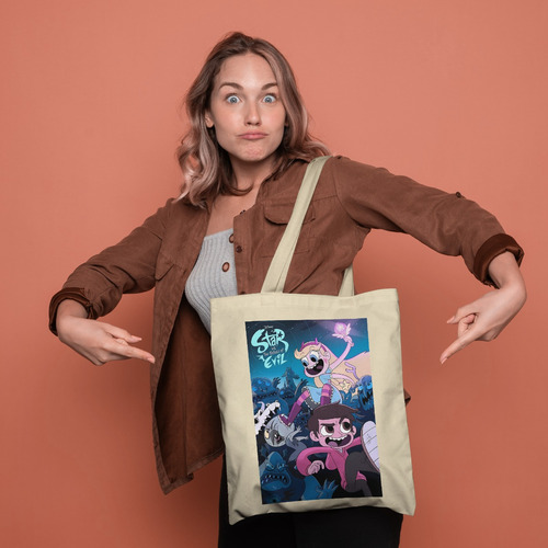 Tote Bag Bolsa Ecologica Star Vs Las Fuerzas Del Mal Beige Ilustración