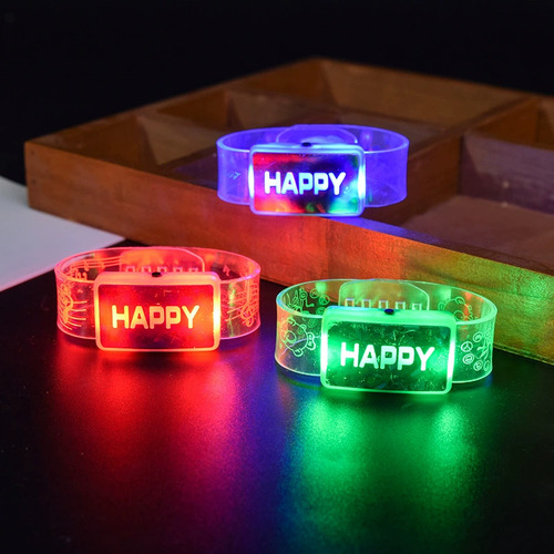 Pack De 3 Pulseras Luminosas De Neón Para Fiestas Y Eventos Blanco