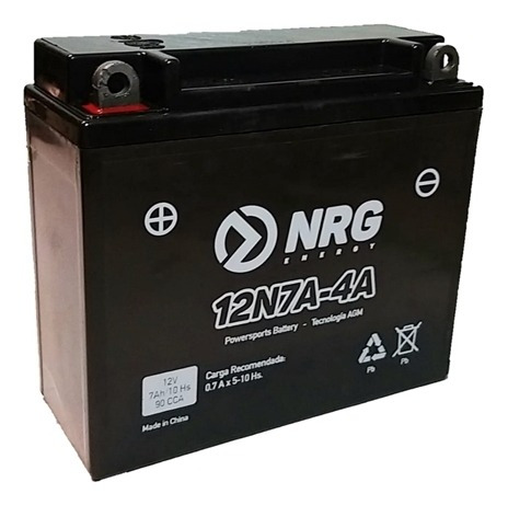 Imagen 2 de 4 de Bateria Nrg 12n7a-4a + Aceite Petronas 20w50 Beitia Motos