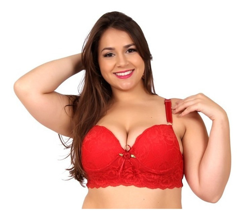 Sutia Plus Size Renda Soutien Reforcado Lingerie Luxo Croped