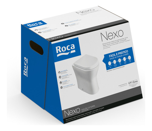 Kit Bacia Vaso Com Assento Pp Soft Close Branco Nexo Roca