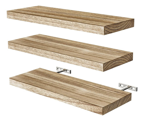Floating Shelves, Rustic Solid Wood Shelves Set Of 3,floati.