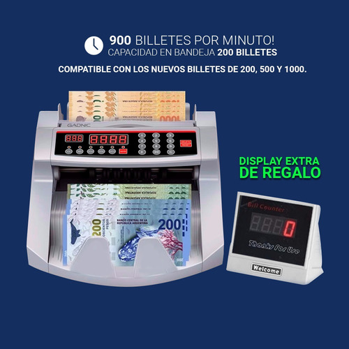 Imagen 3 de 10 de Contadora Dinero Profesional Gadnic Homologada Detec. Falsos