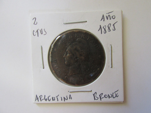 Antigua Moneda 2 Centavos Argentina Bronce Año 1885 Escasa