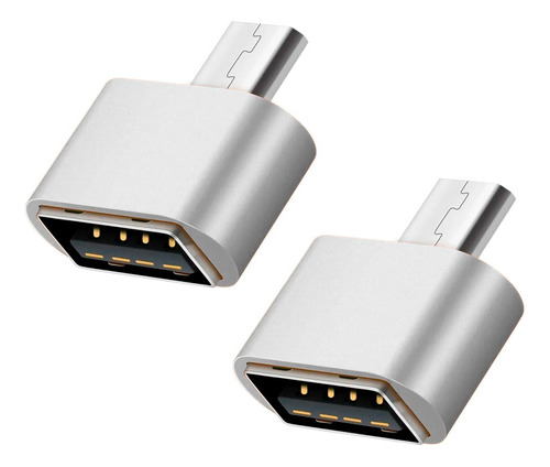 Kit 2 Adaptadores Otg Usb-c A Usb-a Multifuncional Plata