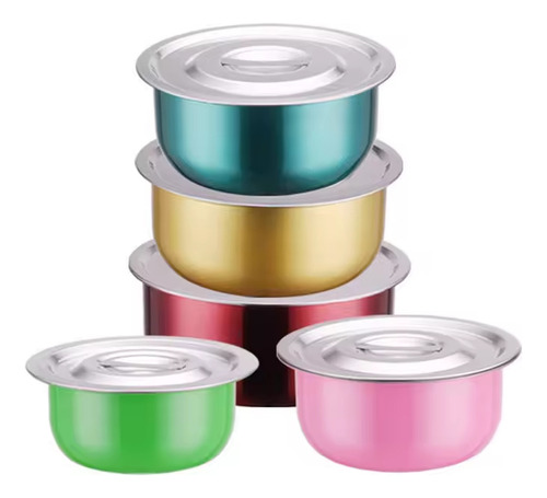 Batería De Cocina 10pzs Juego De Ollas Acero Inoxidable Set