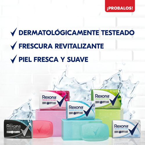 Jabón Tocador En Barra Sensible Fresh Rexona 3 X 125 Gr