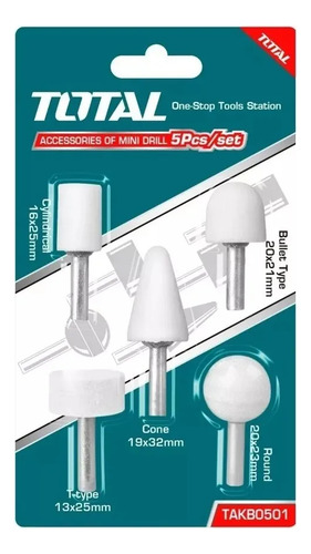 Kit Juego Piedras Montadas P/ Rectificadora 5 Pcs Takb0501
