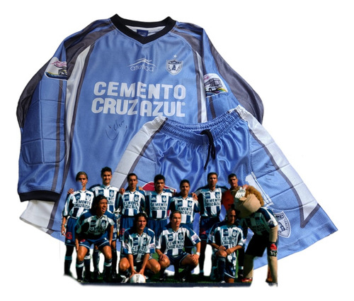 Uniforme Pachuca Portero 2001 Firmado Miguel Calero Campeón (Usado)