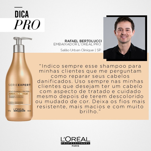 Imagem 6 de 7 de Shampoo Gold Quinoa + Protein 500ml L'oréal Professionnel