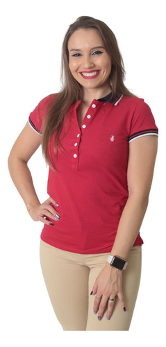 Camisa Polo Feminina Vermelho Paixão