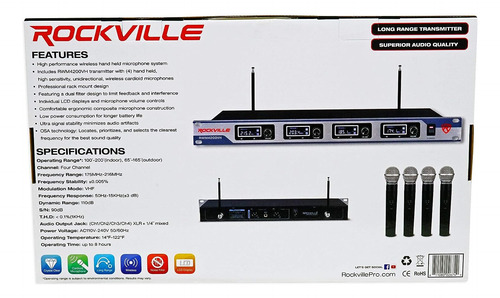 Rockville Rwm4200vh Cuadruple Microphone System...