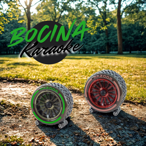 Mazoom E-908 Bocina Bluetooth Portátil Altavoz Inalámbrico Con Led Bocina Aux Sd Usb Para Interior Hogar Y Fiesta Verde