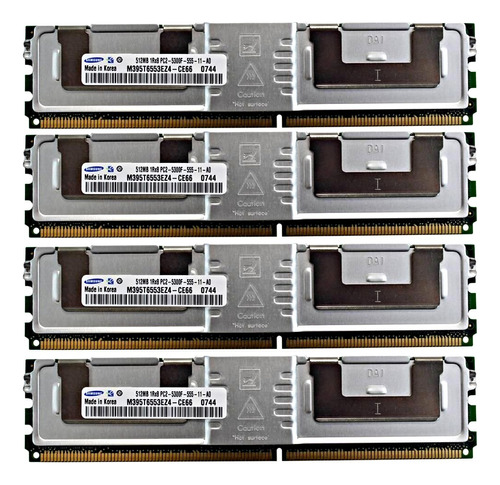 Kit Memoria 2gb 4x512 Pc2-5300f Ecc Fb Ddr2 667mhz Servidor 