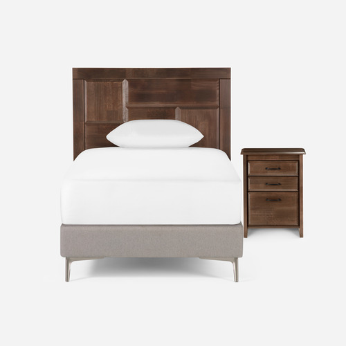 Set Respaldo+velador Rosen Dolce Madera Chocolate 1,5 Plazas
