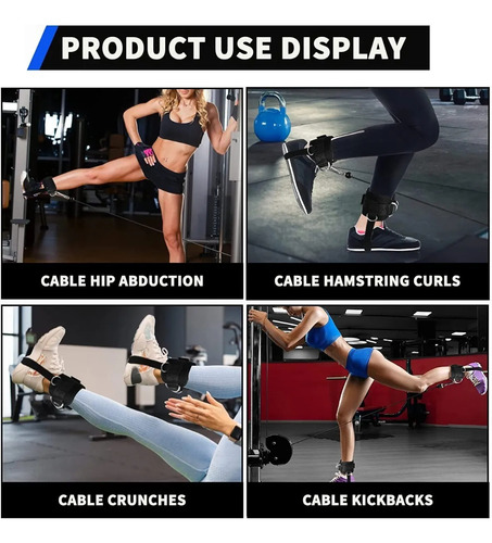 Par Grilletes Para Tobillo Con Talonera Gym Abductor Gluteo