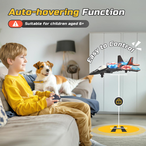 Drone Rc Para Niños Helicóptero De Combate Con Luces Y Vuelo Azul