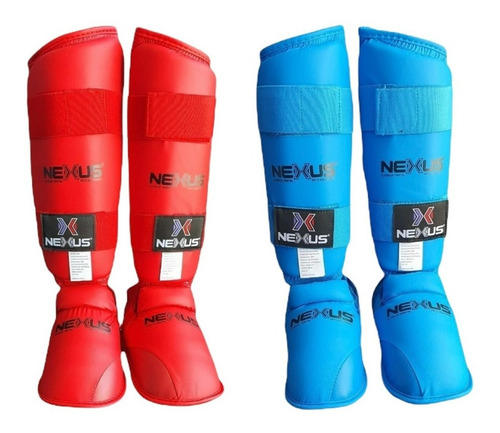 Espinillera Para Karate Nexus Avalada Femeka Rojo Y Azul