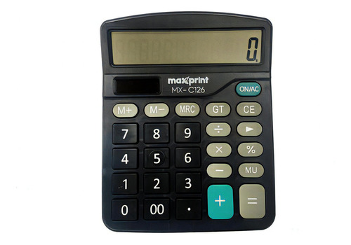 Calculadora De Mesa 12 Dígitos Mx-c126 - Maxprint Cor Preto