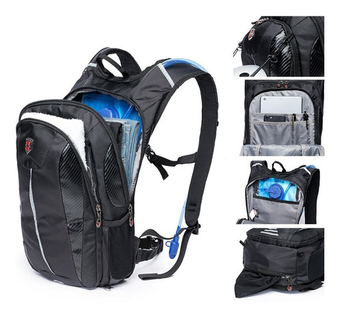 Mochila Camelback Térmica C/ Bolsa D'água Preta Swissport