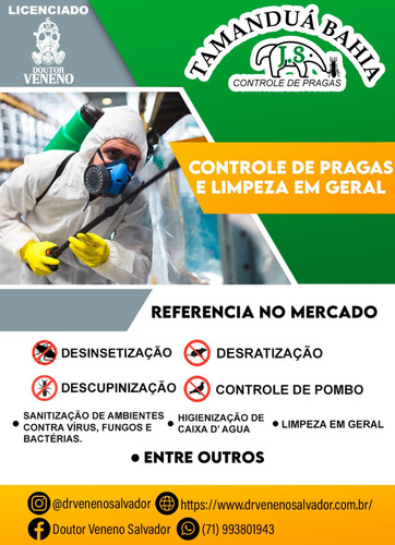 Imagem 1 de 4 de Tamanduá Bahia Controle De Pragas E Higienização Em Geral!