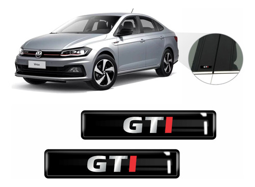 Kit Adesivo Emblema Lateral Coluna Golf Polo Up Gti Resinado