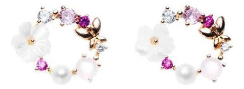Pendientes B A La Moda Para Mujer Con Forma De Flor Y Perlas