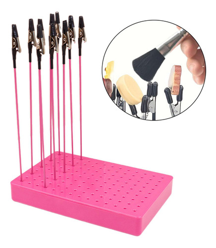10x Pintor Soporte Base Set Modelado Rosa Y 10 Clips