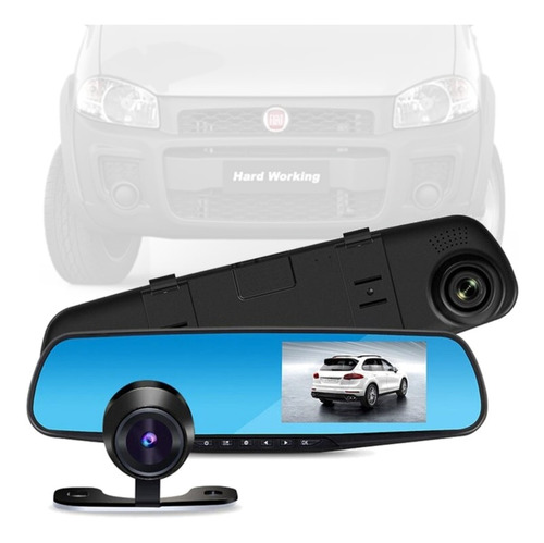 Imagem 1 de 6 de Retrovisor Camera Grav Frontal + Cam Traseira Fiat Strada
