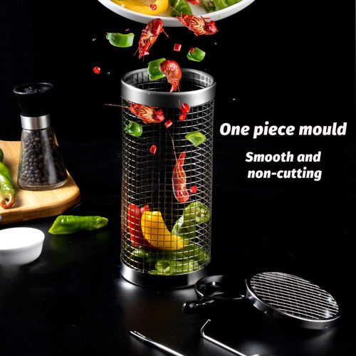 Kit Churrasco Grill Espeto Grelha Giratorio Gaiola Rotativo