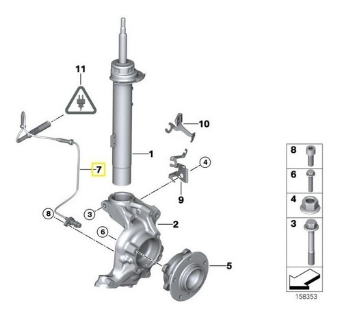 Sensor Rotações Roda Diant Bmw E87 118i 2010