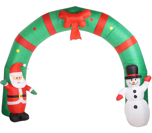 Arco Inflable Adorno Navidad Pascuero Con Mono De Nieve