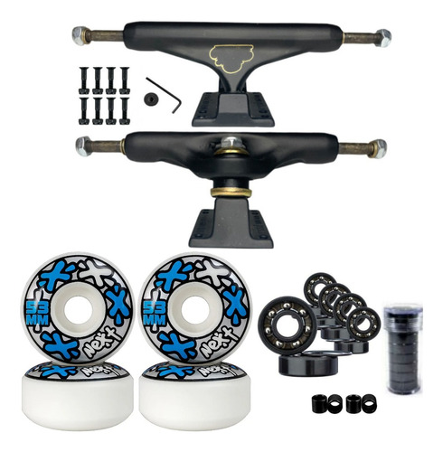 Truck Stronger 139mm Vazado + Roda Next 53mm + Rol. Black 