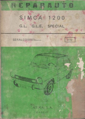 Manual Reparauto Simca 1200 Gl Gle Special 