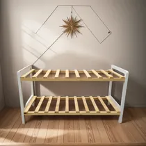 Comprar Zapatera En Madera Muebles Para El Hogar 55x30x25 2 Estantes