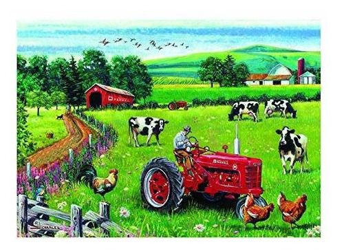 The Jigsaw Puzzle Factory F Ll Tractor Big Red Barn Far...