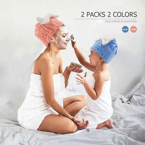 Gorro De Microfibra Para Secar El Cabello, 2 Unidades, Para