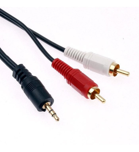 Imagen 2 de 8 de Cable Auxiliar Audio Estéreo Plug 3,5mm A 2 Rca Pc Cel Envío