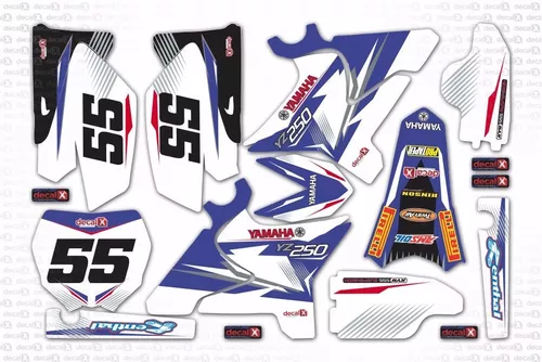 Kit Adesivo Moto Trilha Yamaha Xtz 125 0,20mm Motocross 060 Cor Tricolor