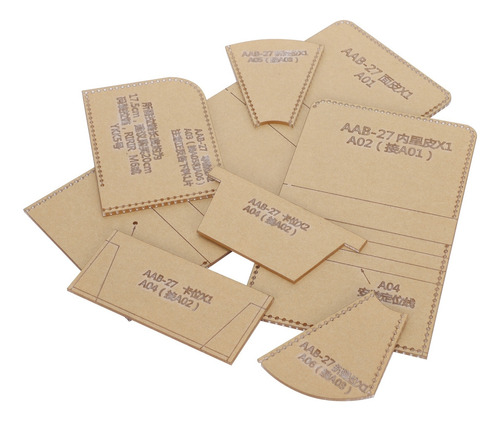 Plantilla De Cartera De Cuero, 7 Piezas, Acrílica, Corta, He