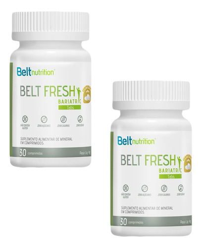 2x Belt Fresh Bariatric Tabs- 30 Comprimidos- Belt Nutrition Sabor Sem Sabor