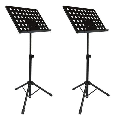 Kit 2 Estante De Partitura Maestro Standard Black Ms-2