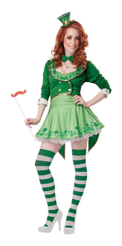 Disfraz Duende Trebol Suerte California Costumes Mujer Dama