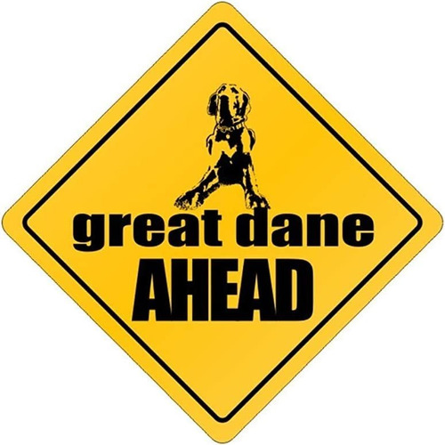 Great Dane Ahead ! - Perros - Señal De Cruce De Metal De Alu